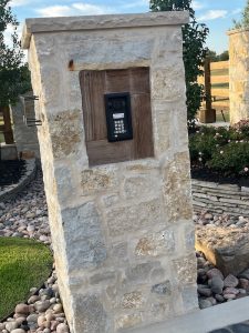 2N installed on stonework in texas